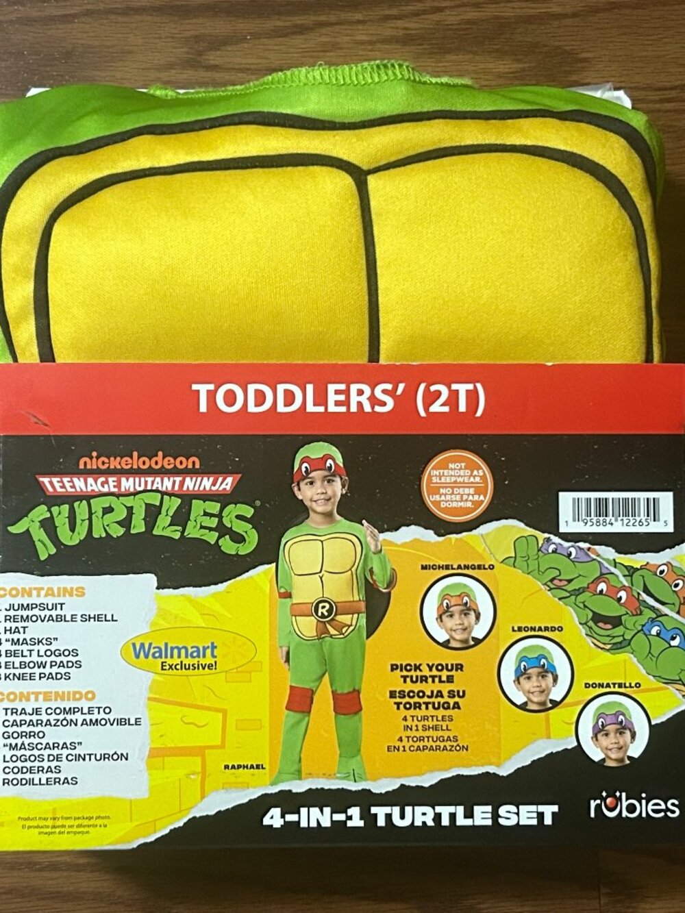 Teenage Mutant Ninja Turtles 4-in-1 Halloween Costume Toddler Size 2T NIP